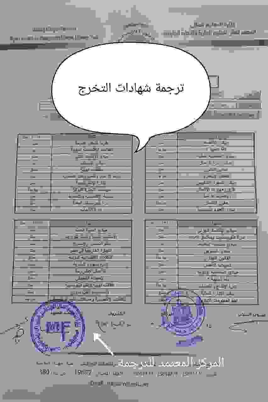 ترجمة شهادات التخرج